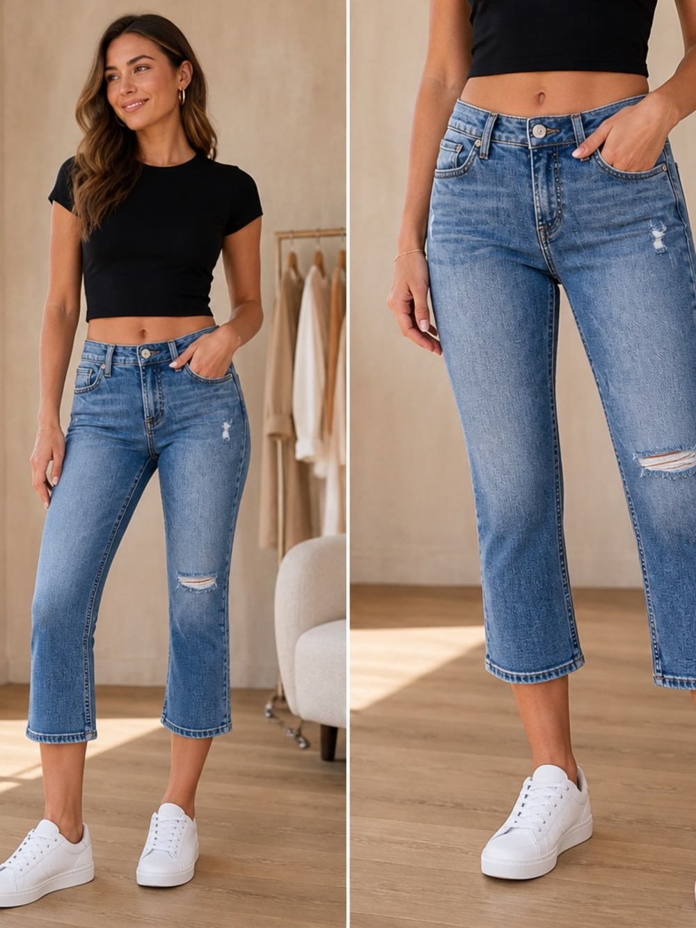 Silver Jeans “Elyse” Capri Straight Jeans